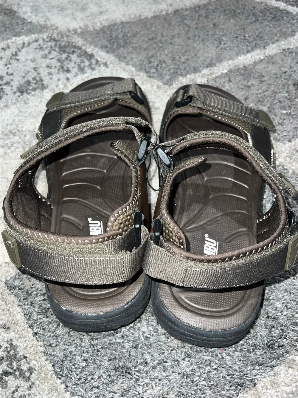 Khombu Men's Walport comfort sandals in brown multiple adjustable straps